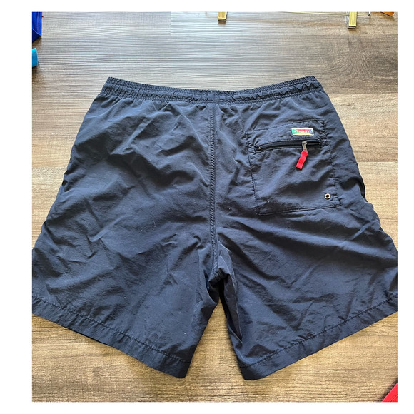 Weekender Men's Lined Swim Trunks Swimsuit Navy Blue Red - Picture 2 of 5